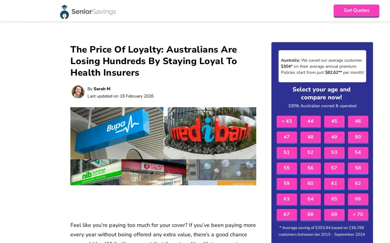 Landing page screenshot
