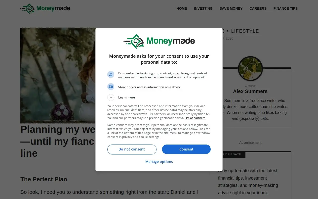 Landing page screenshot