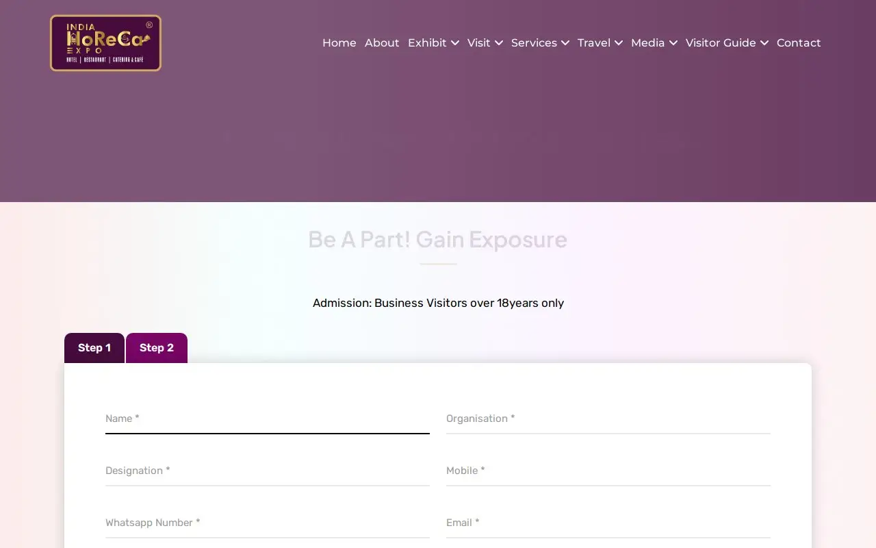 Landing page screenshot