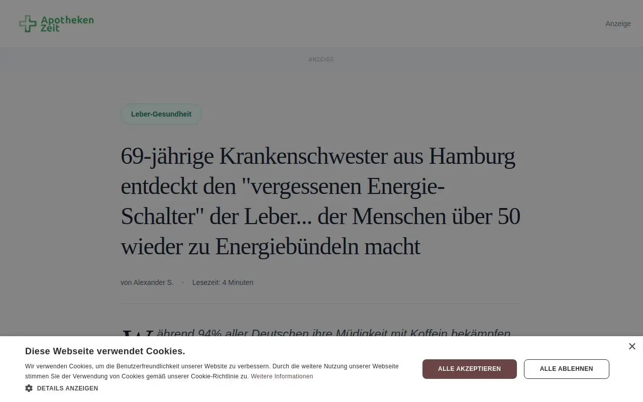 Landing page screenshot