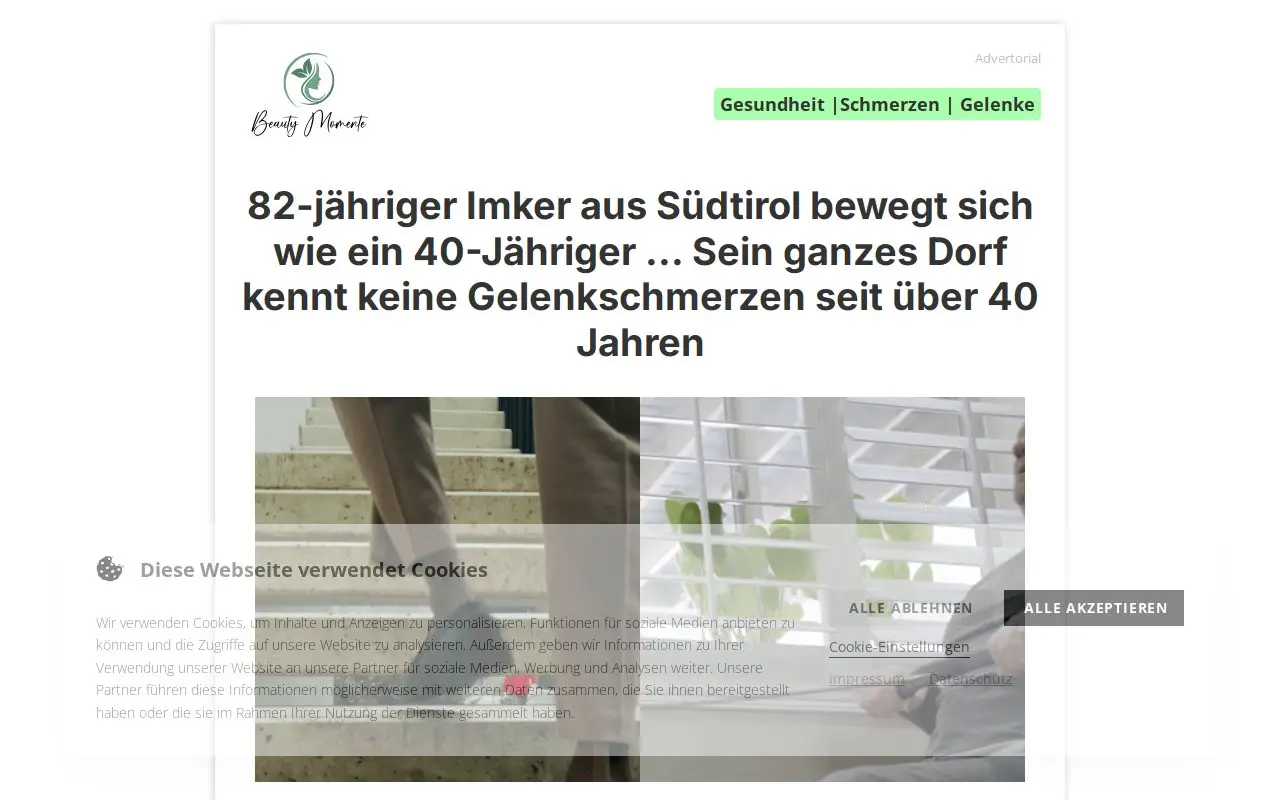 Landing page screenshot