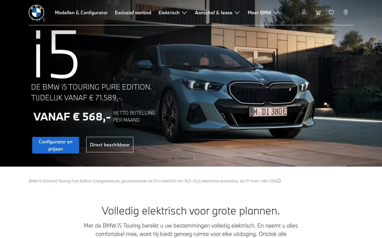 Landing page screenshot