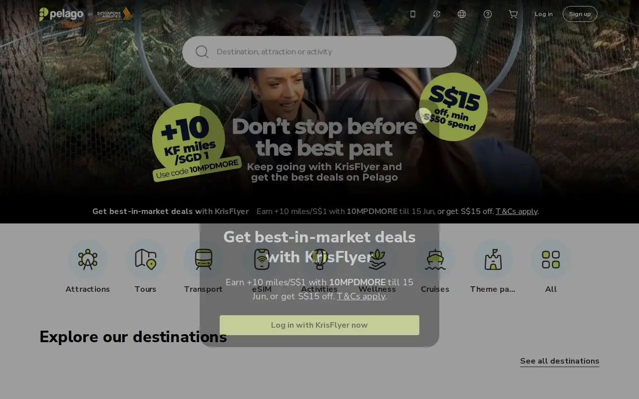 Landing page screenshot