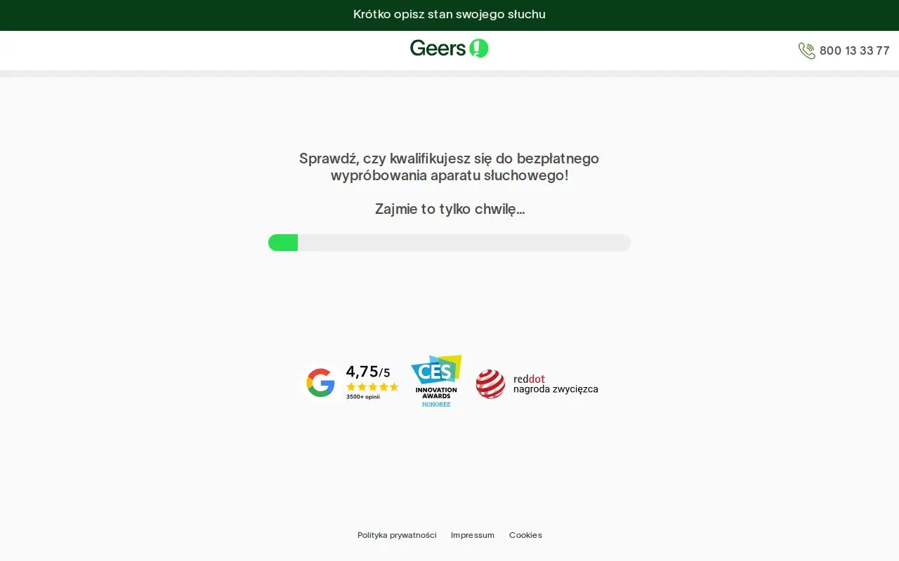 Landing page screenshot