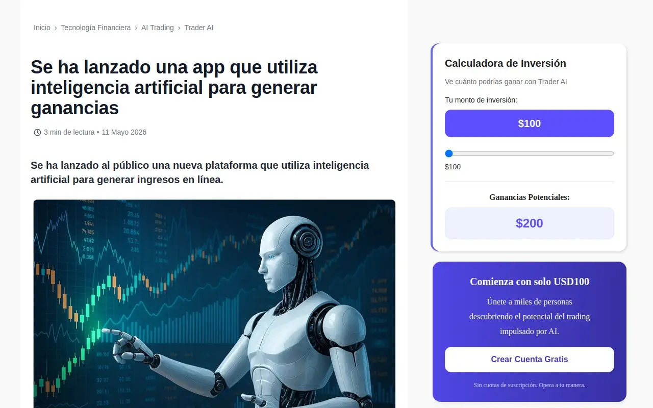 Landing page screenshot