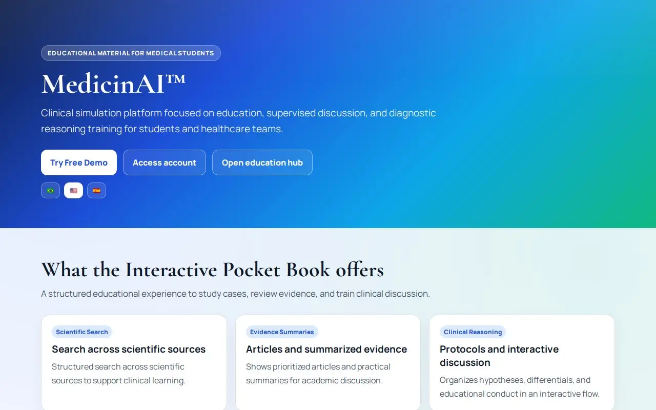 Landing page screenshot