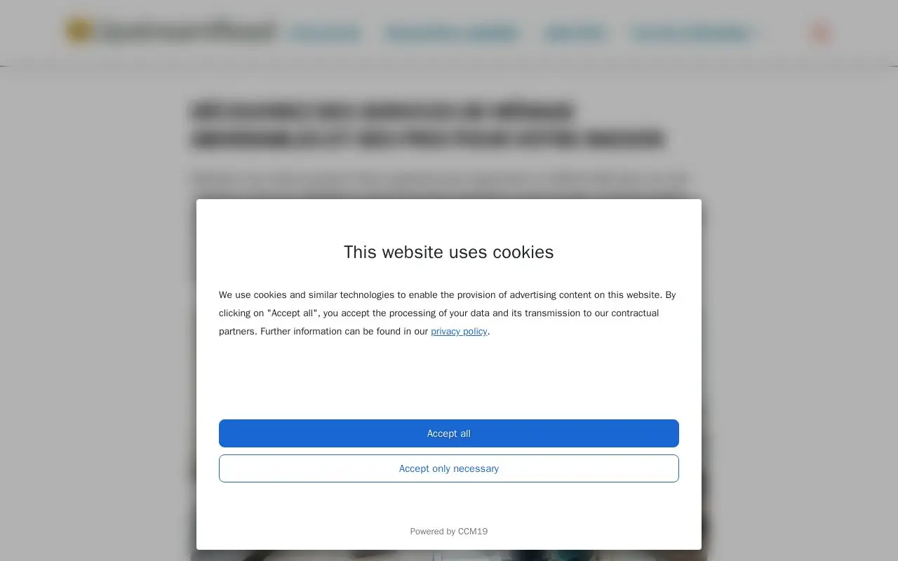 Landing page screenshot