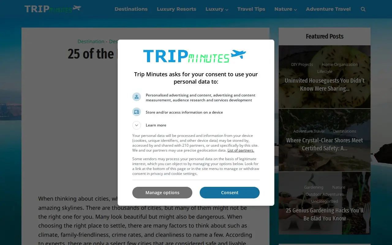 Landing page screenshot