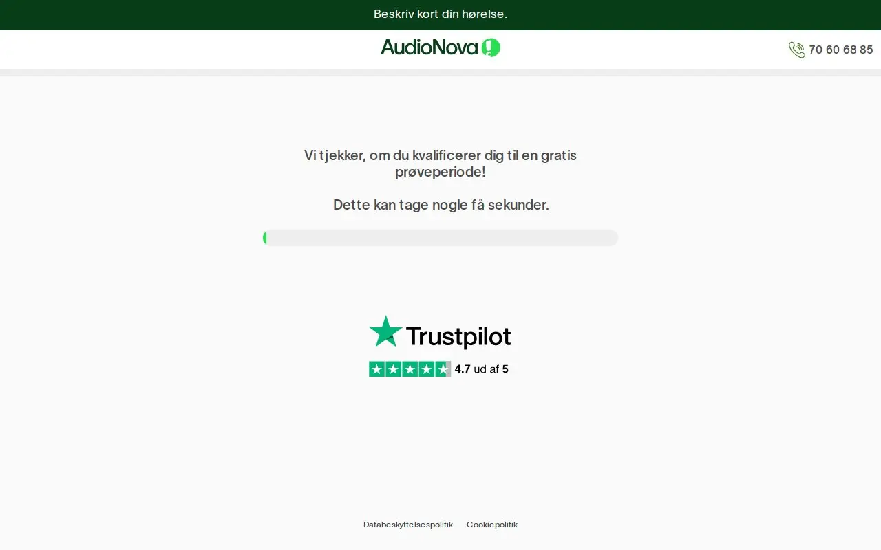 Landing page screenshot
