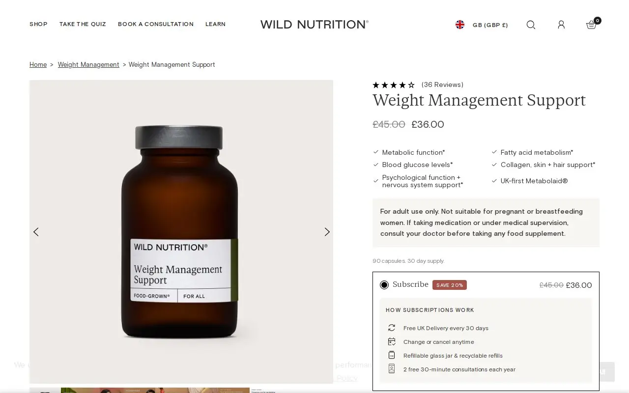 Landing page screenshot