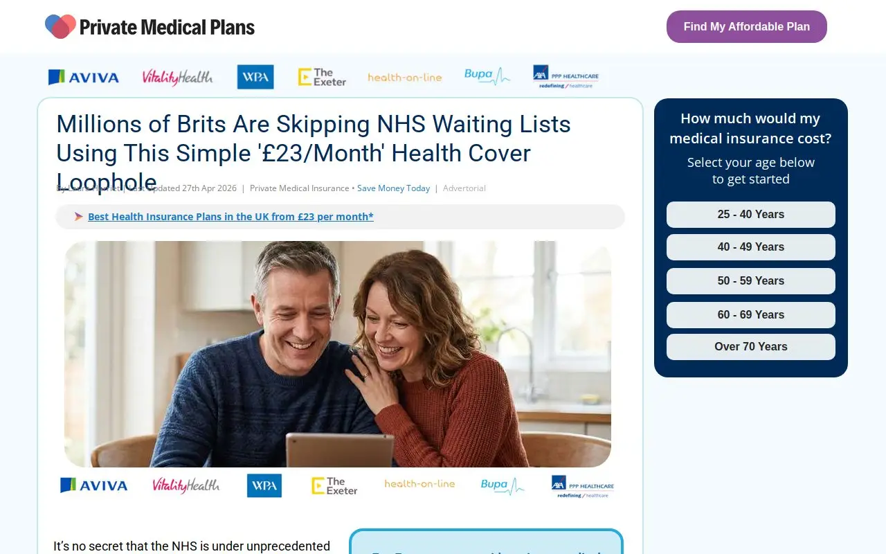 Landing page screenshot
