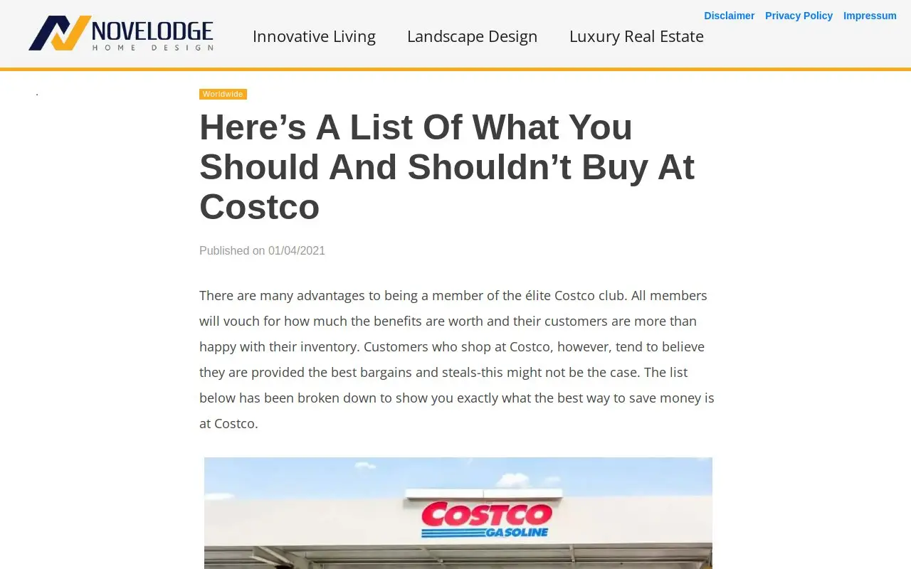 Landing page screenshot