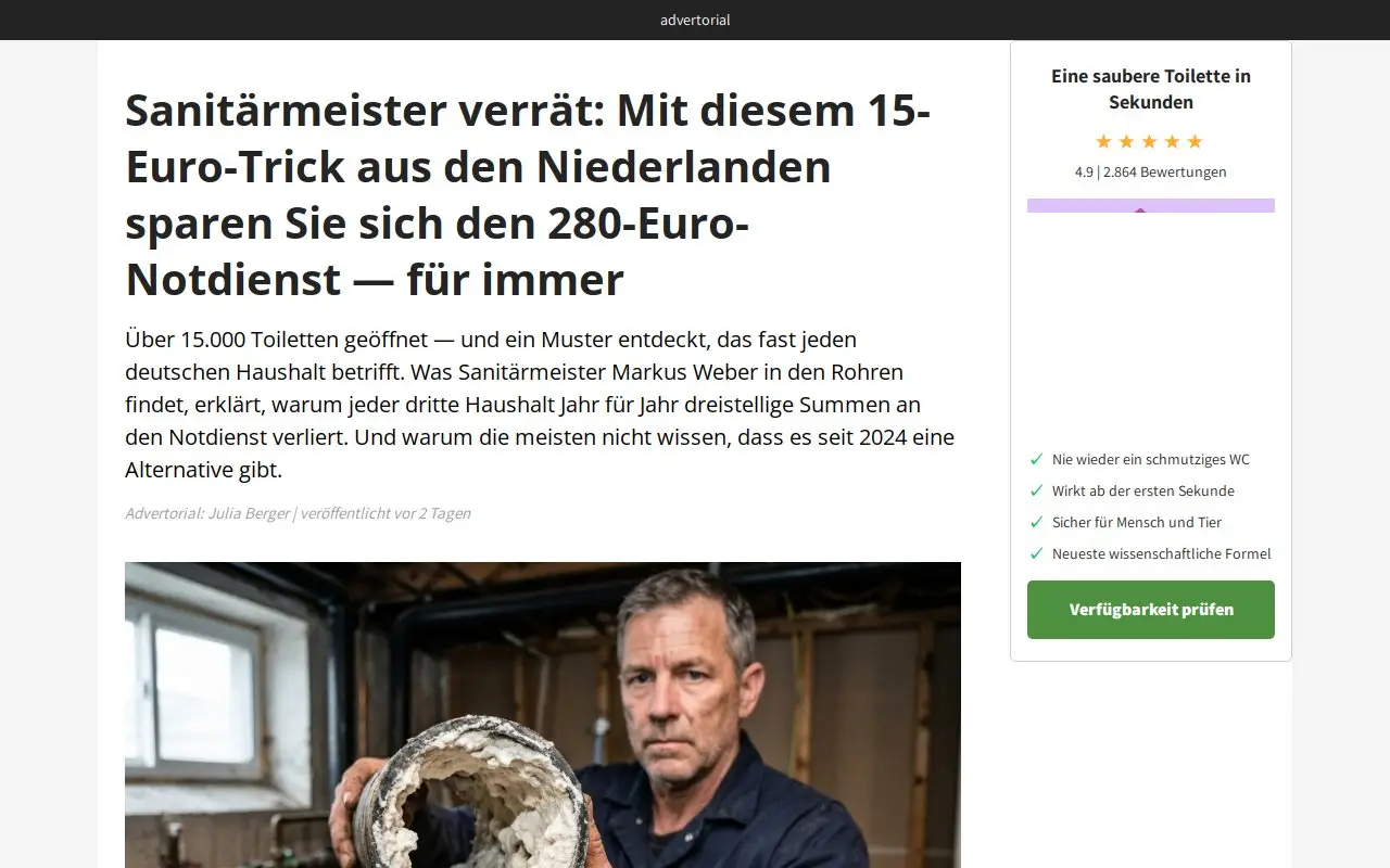 Landing page screenshot