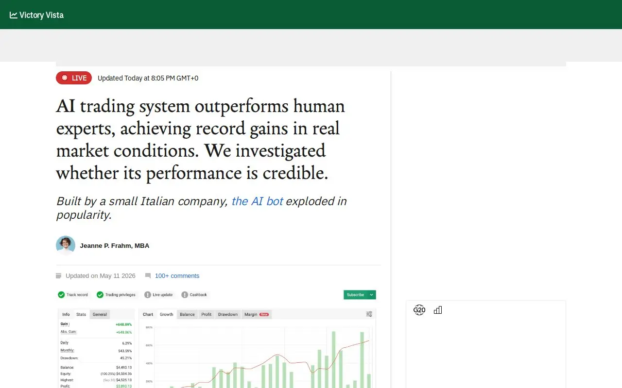 Landing page screenshot