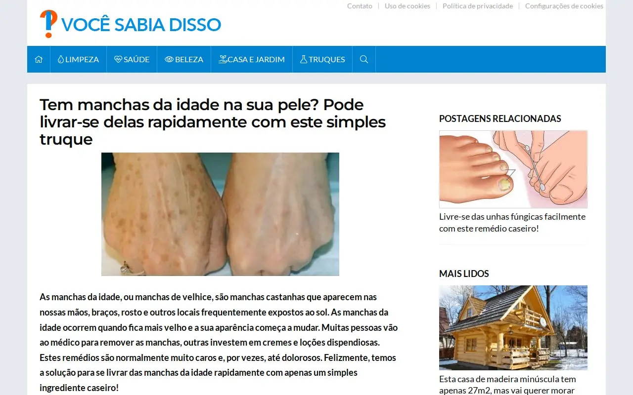 Landing page screenshot