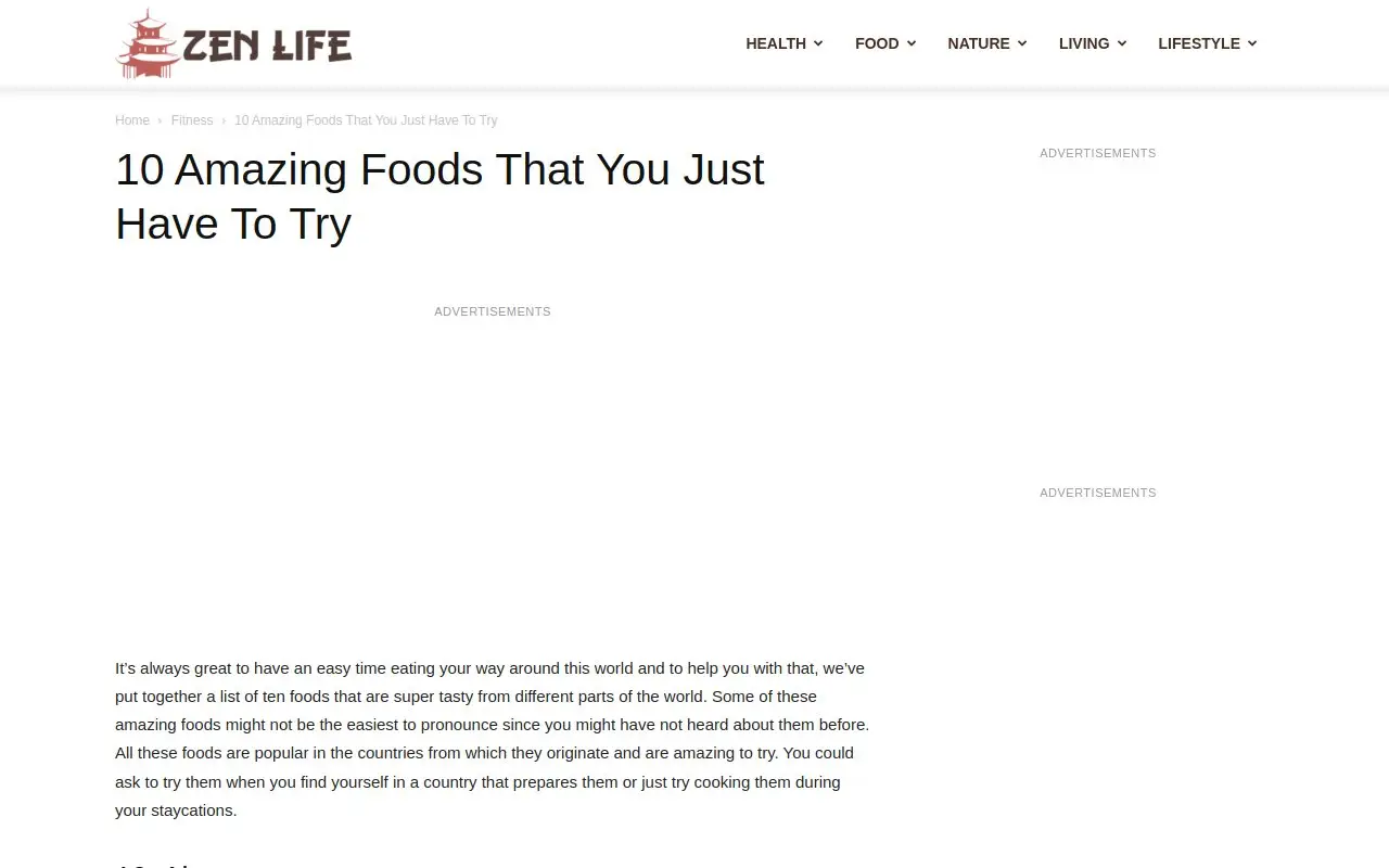 Landing page screenshot