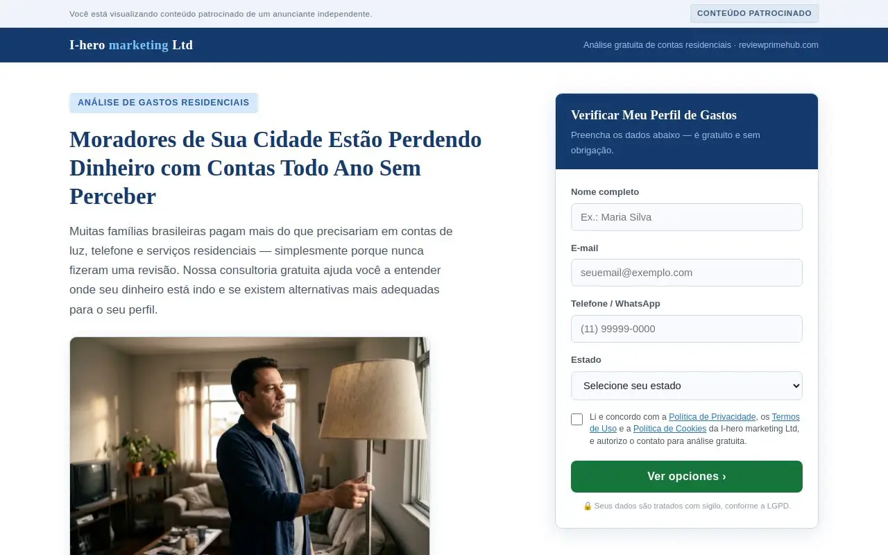 Landing page screenshot