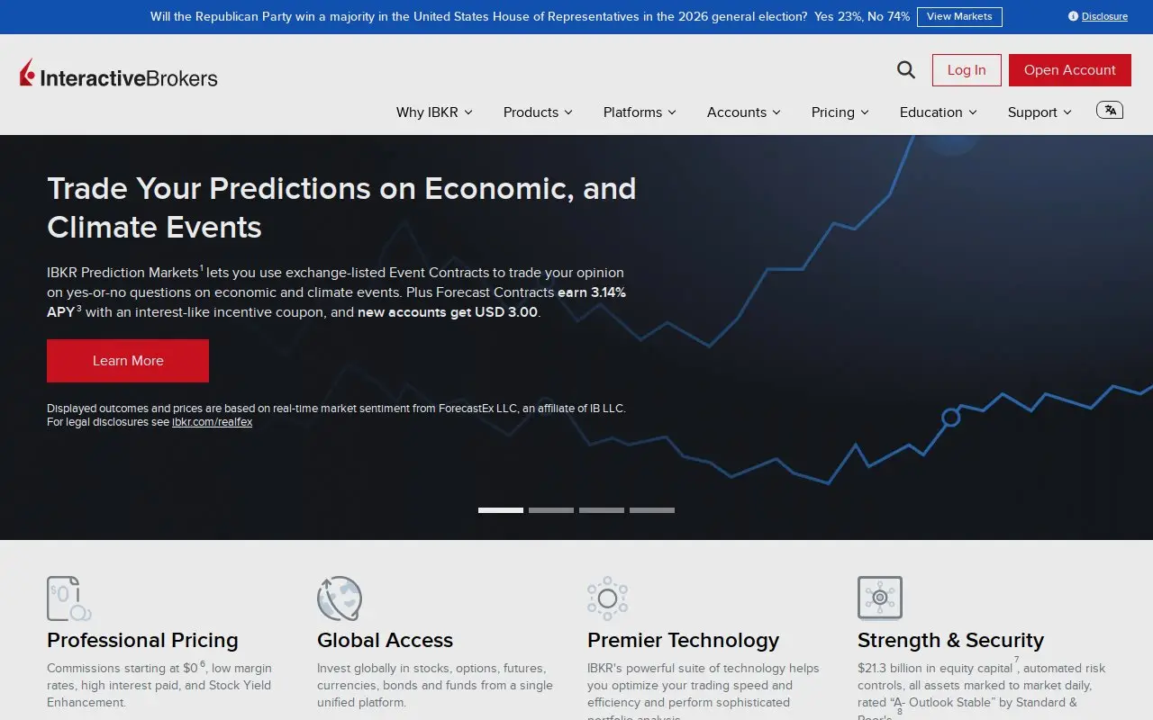 Landing page screenshot