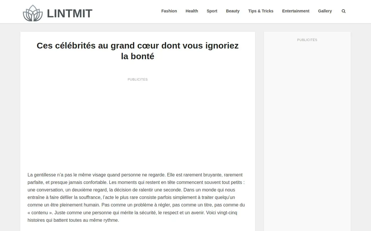 Landing page screenshot