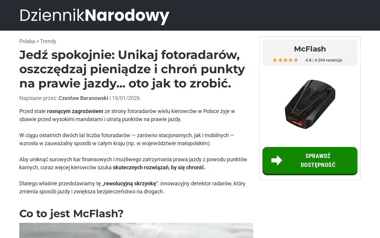 Landing page screenshot