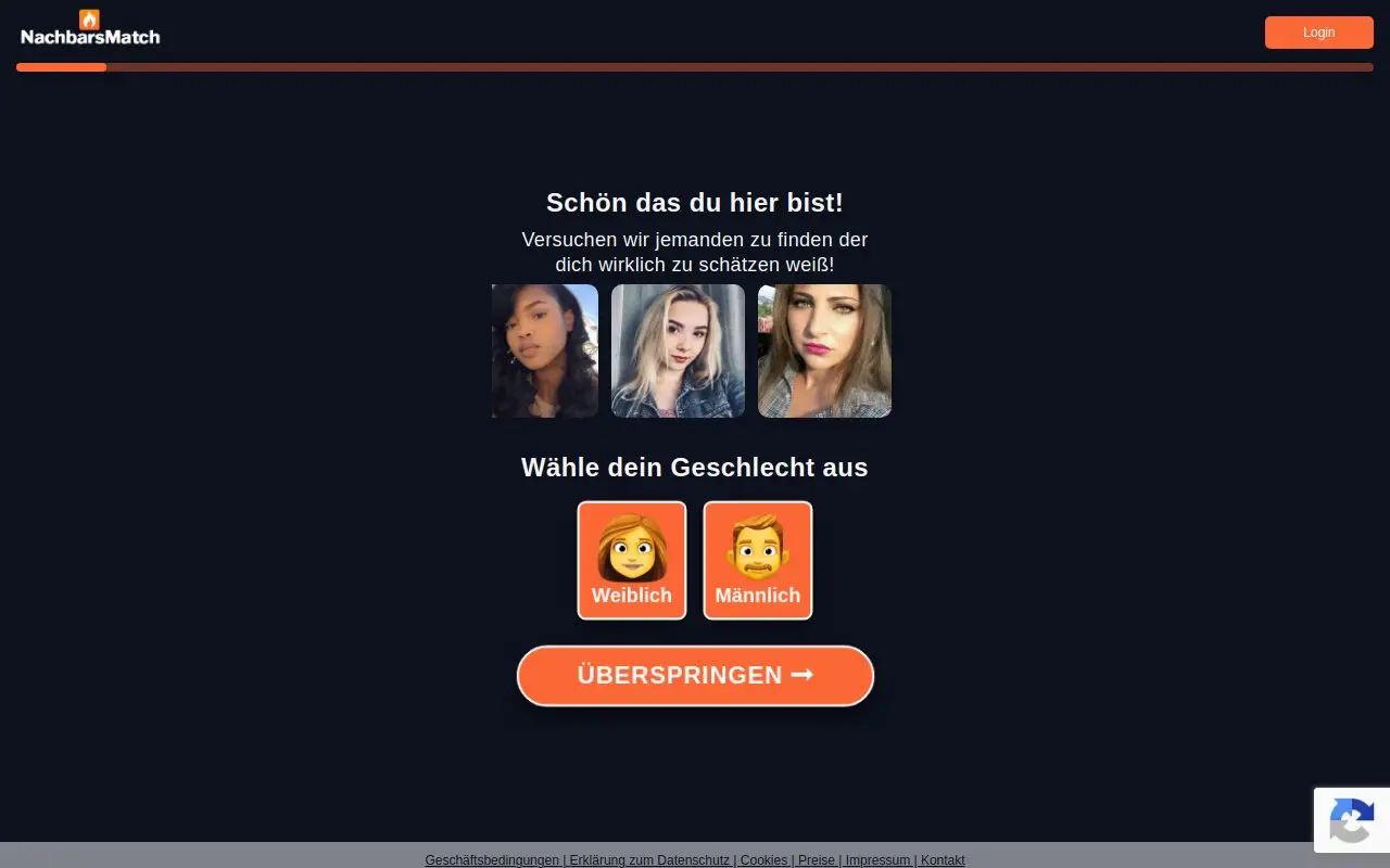 Landing page screenshot
