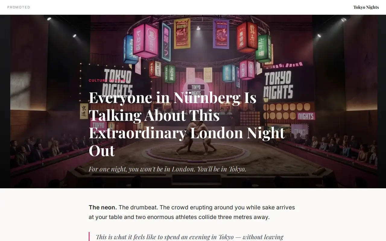 Landing page screenshot