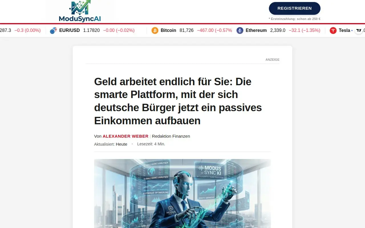 Landing page screenshot