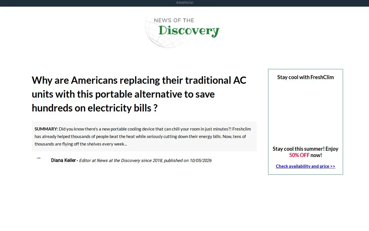 Landing page screenshot