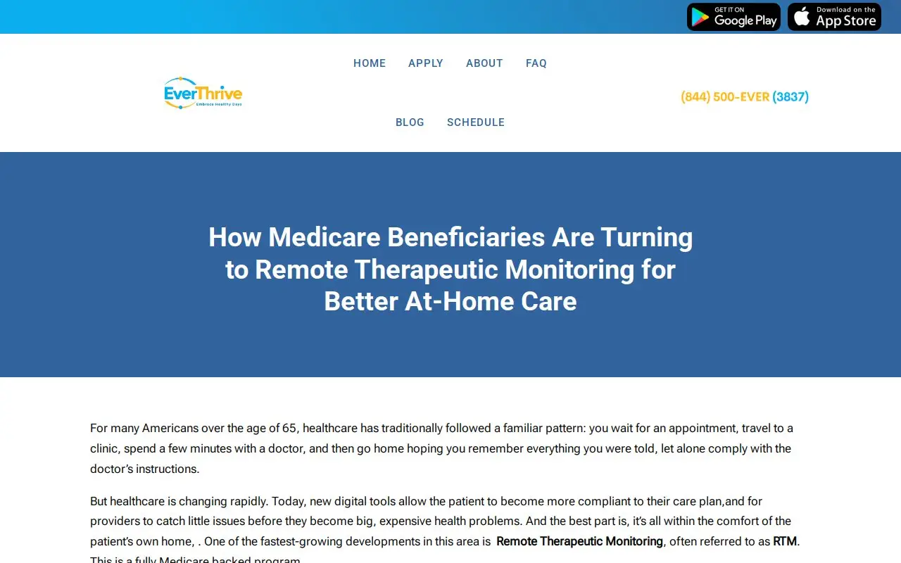 Landing page screenshot