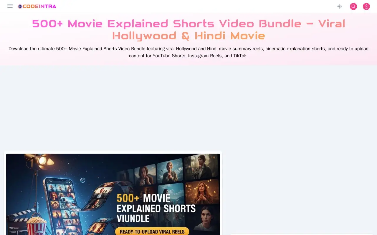 Landing page screenshot