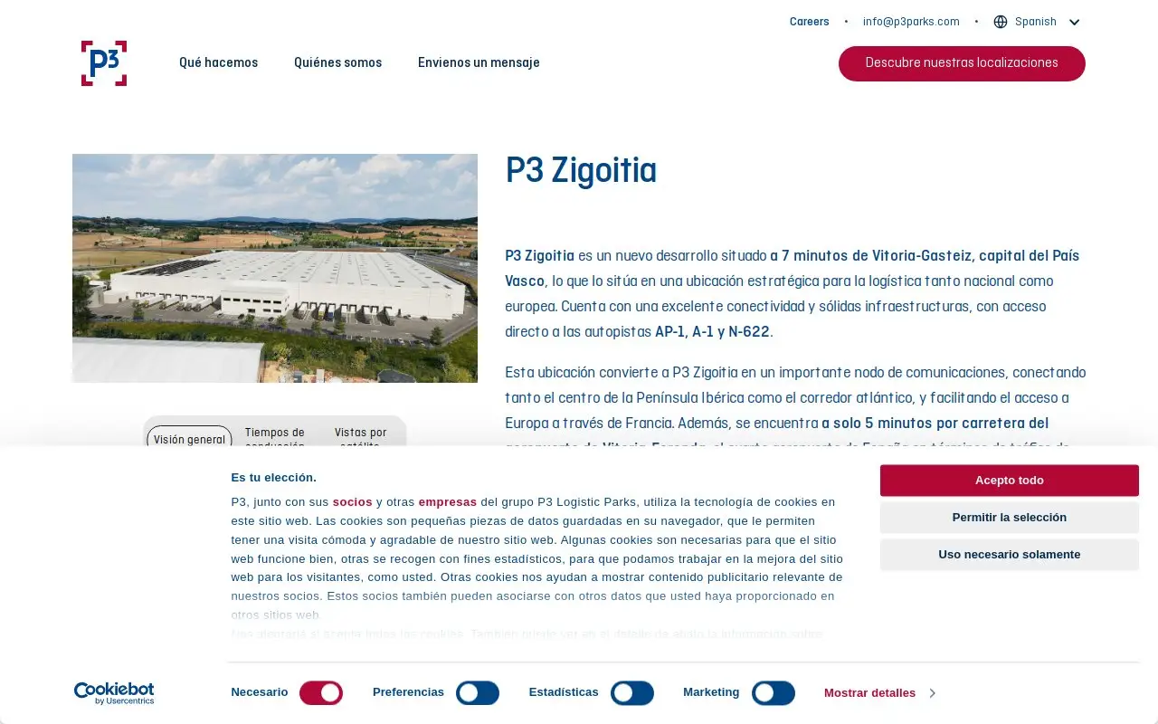 Landing page screenshot