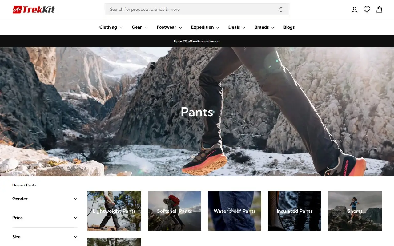 Landing page screenshot
