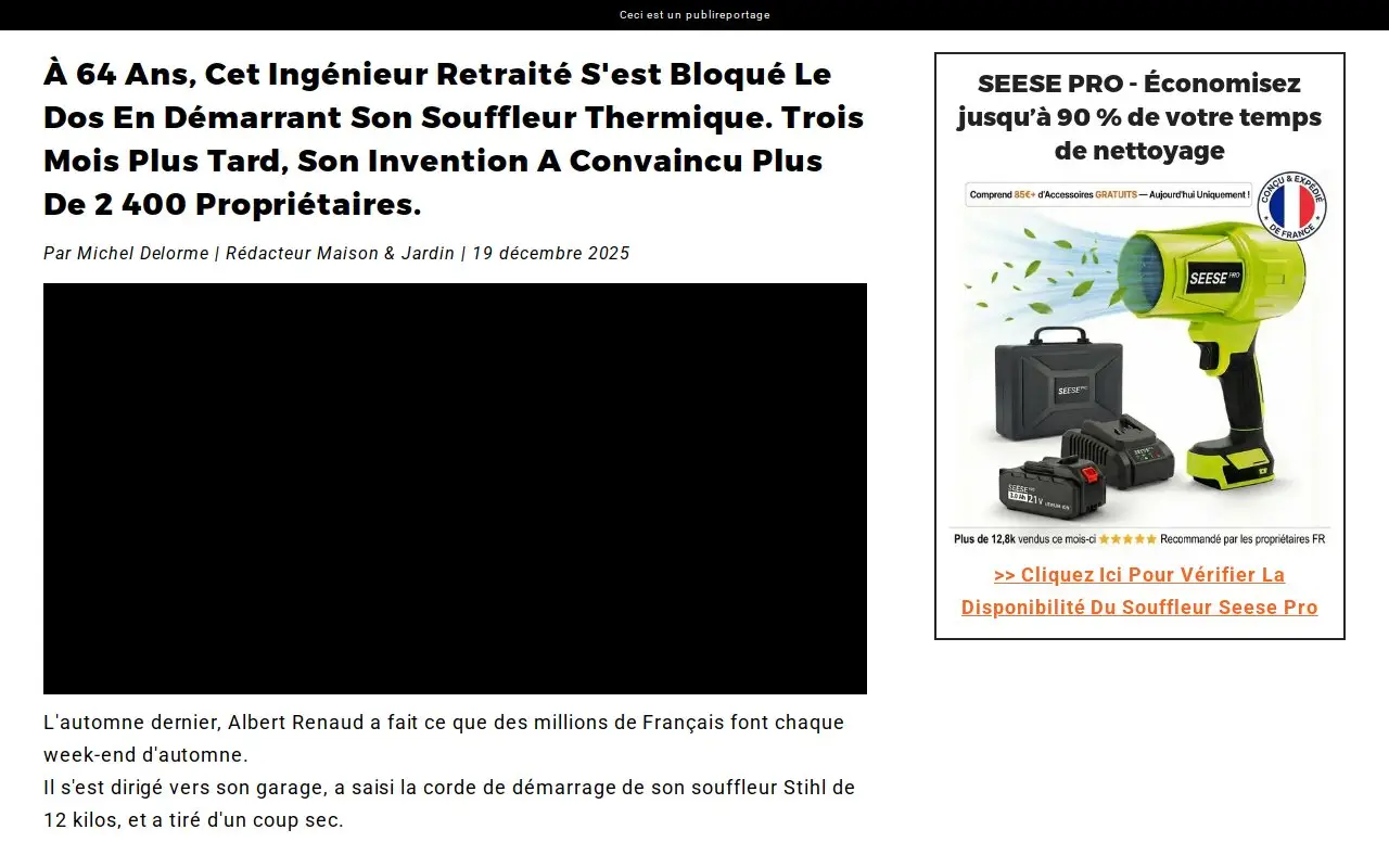 Landing page screenshot