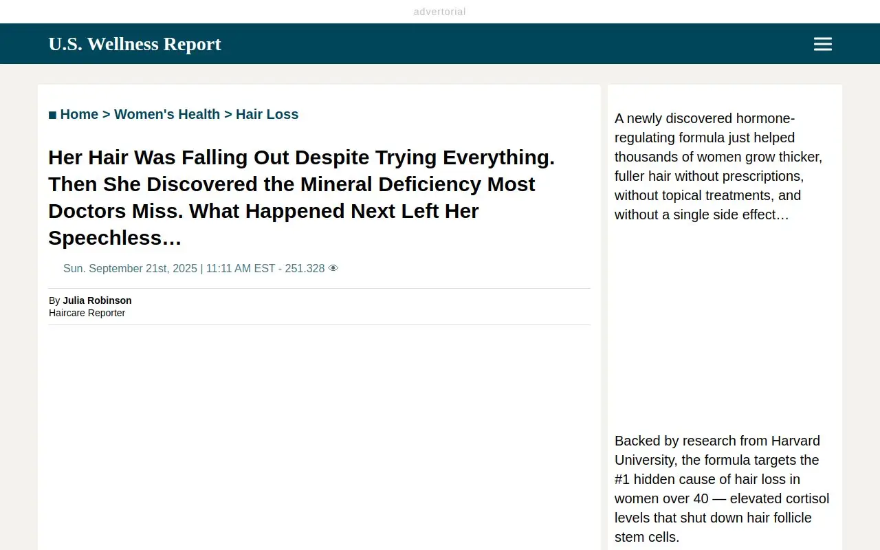 Landing page screenshot