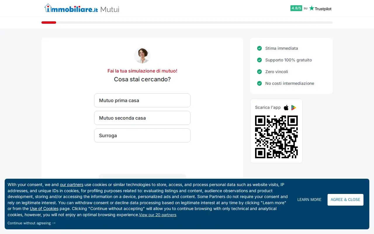 Landing page screenshot