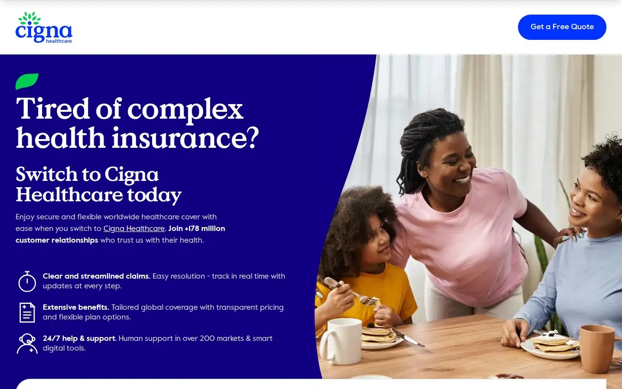 Landing page screenshot