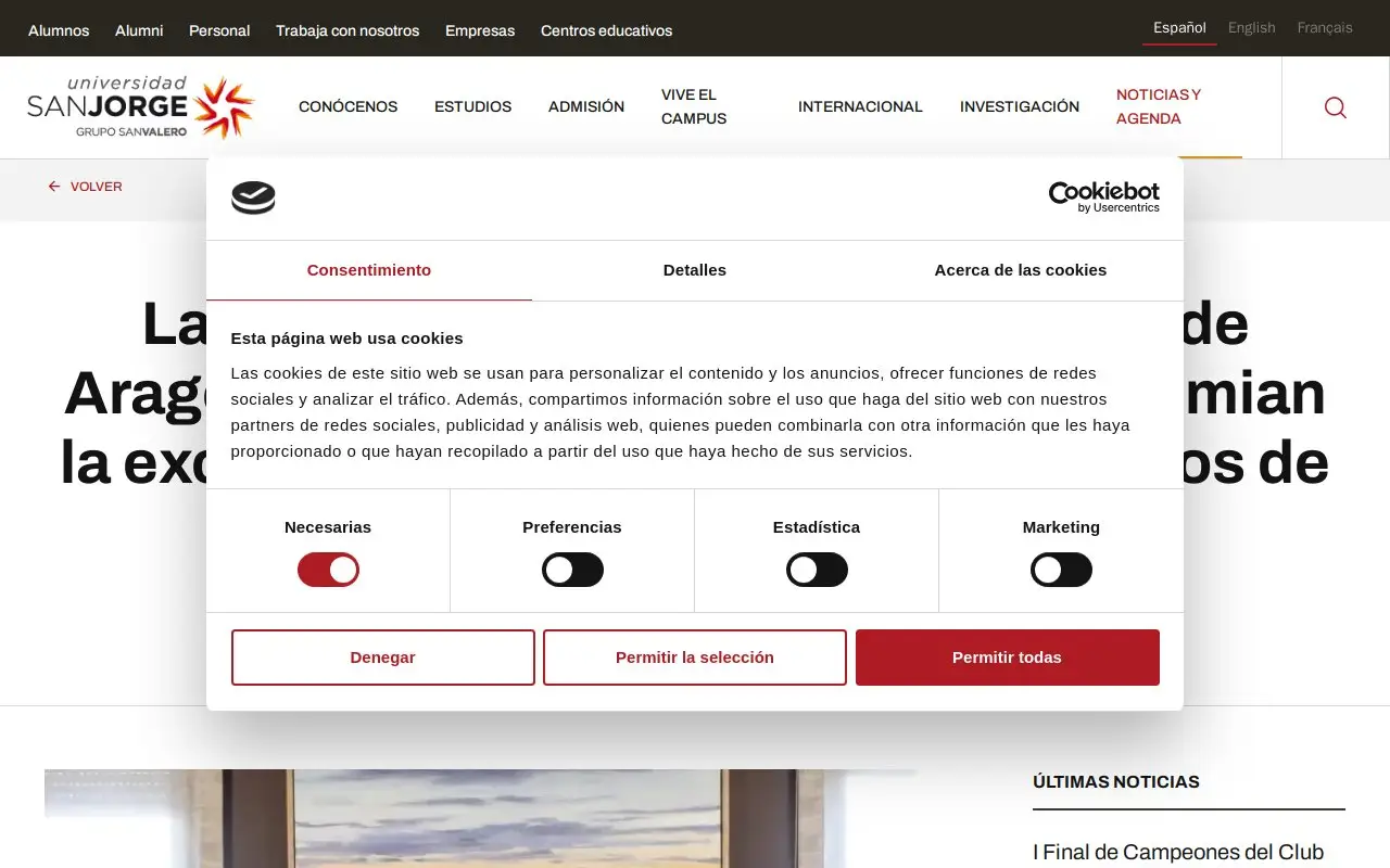 Landing page screenshot