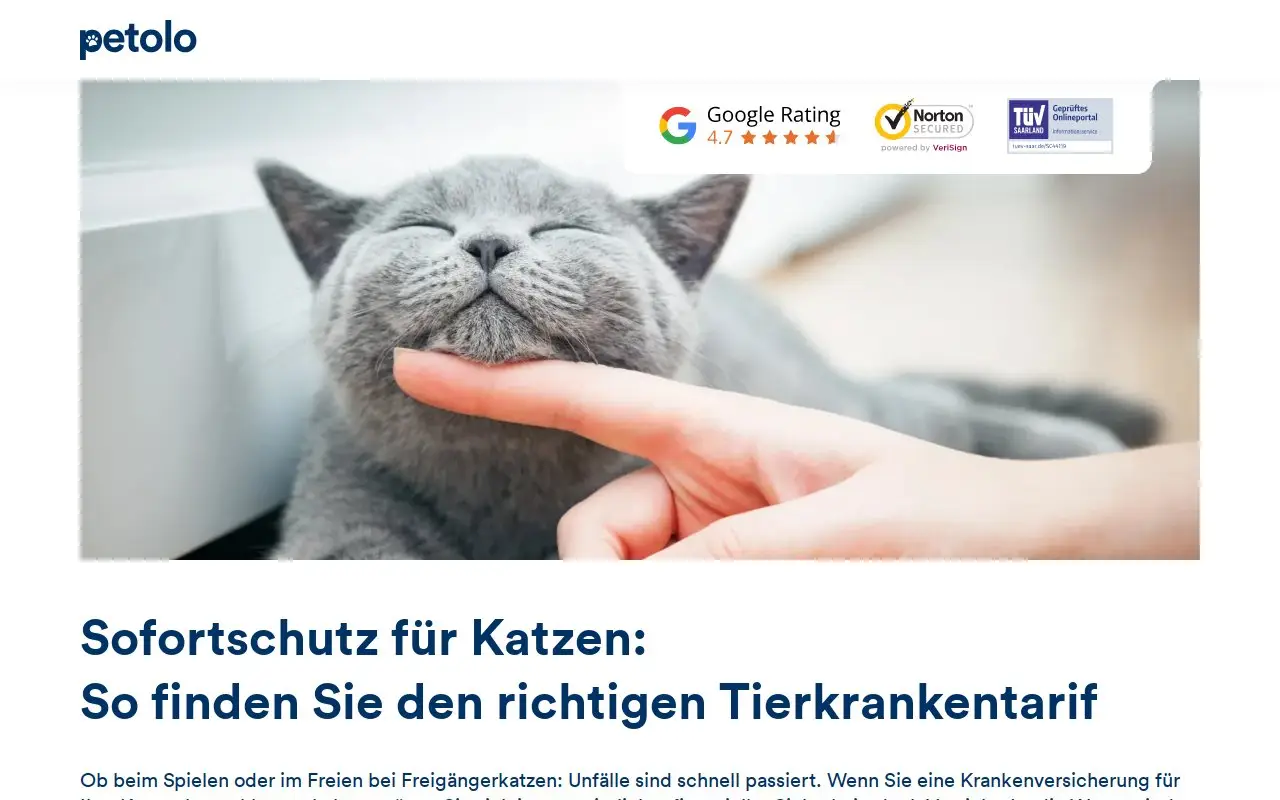 Landing page screenshot