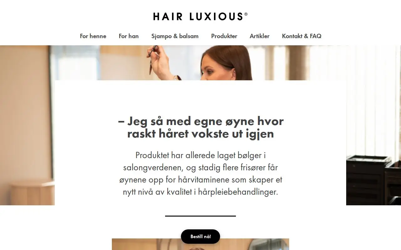 Landing page screenshot