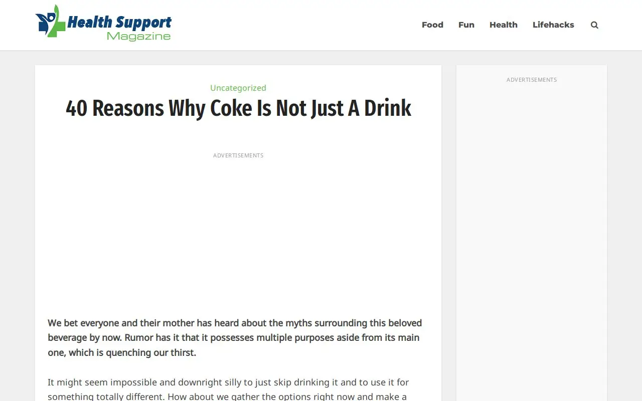 Landing page screenshot