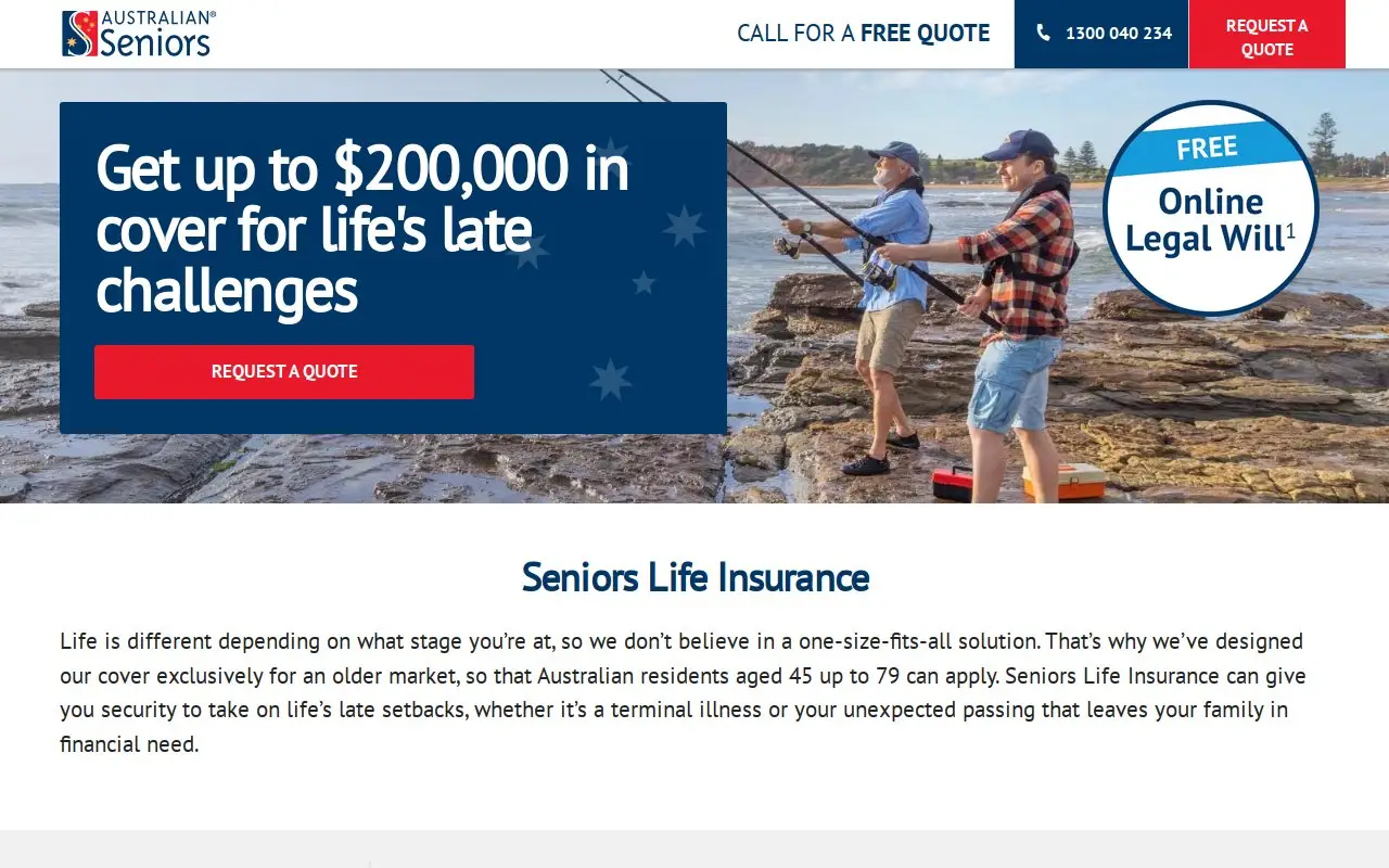 Landing page screenshot