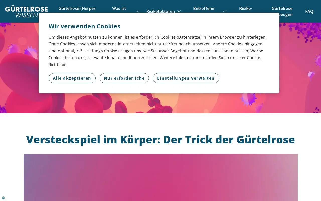 Landing page screenshot